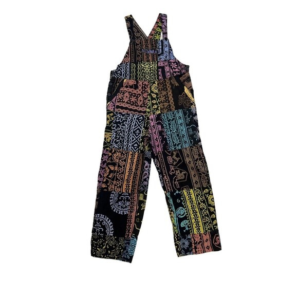 Sacred Threads Pants - Vintage Sacred Threads Patchwork Overalls Dungarees Boho Hippie Artisan M/L Read